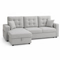 Sofa narożna z szezlongiem 240x160x85 cm szara tkanina