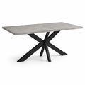 Stół do jadalni 180 x 90 x 75 cm blat MDF efekt kamienia czarny metalowy stelaż krzyżowy X szary
