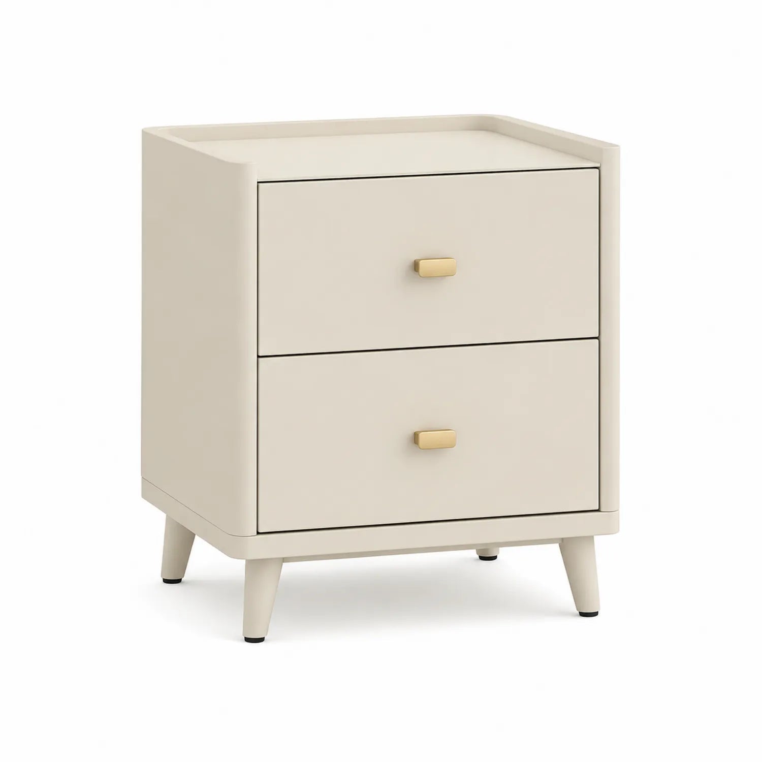 Szafka nocna 45x40x55 cm MDF beżowa z 2 szufladami