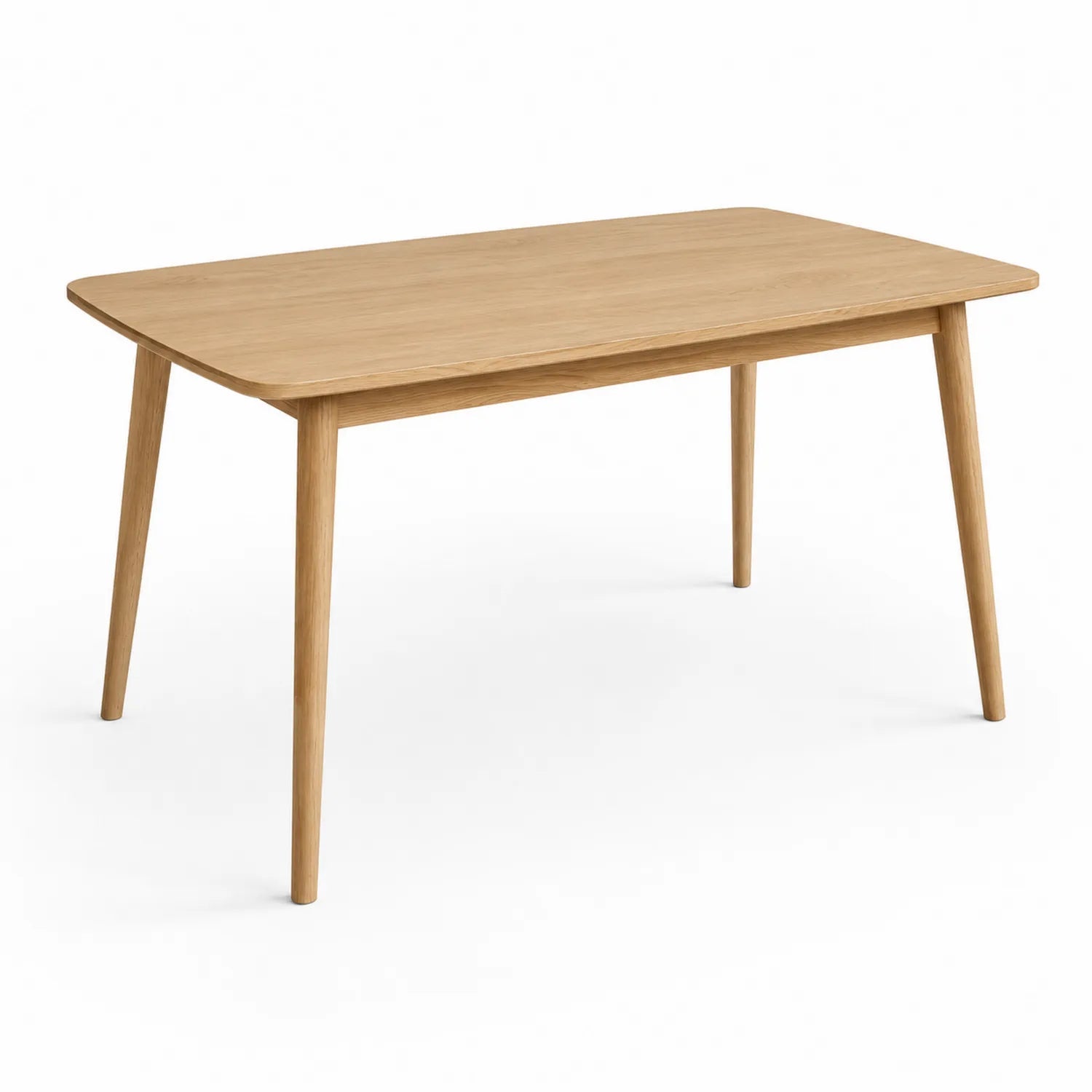 Stół jadalniany prostokątny 130x75x75 cm blat MDF dąb naturalny nogi drewniane