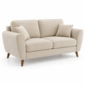 Sofa 2 osobowa 180x85x85 cm beżowa tkanina poliester