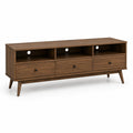 Szafka RTV 160x40x50 cm orzechowy MDF laminowany drewniane nogi nowoczesna komoda TV