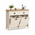Szafka na pranie 80x30x85 cm MDF kremowa z 2 koszami