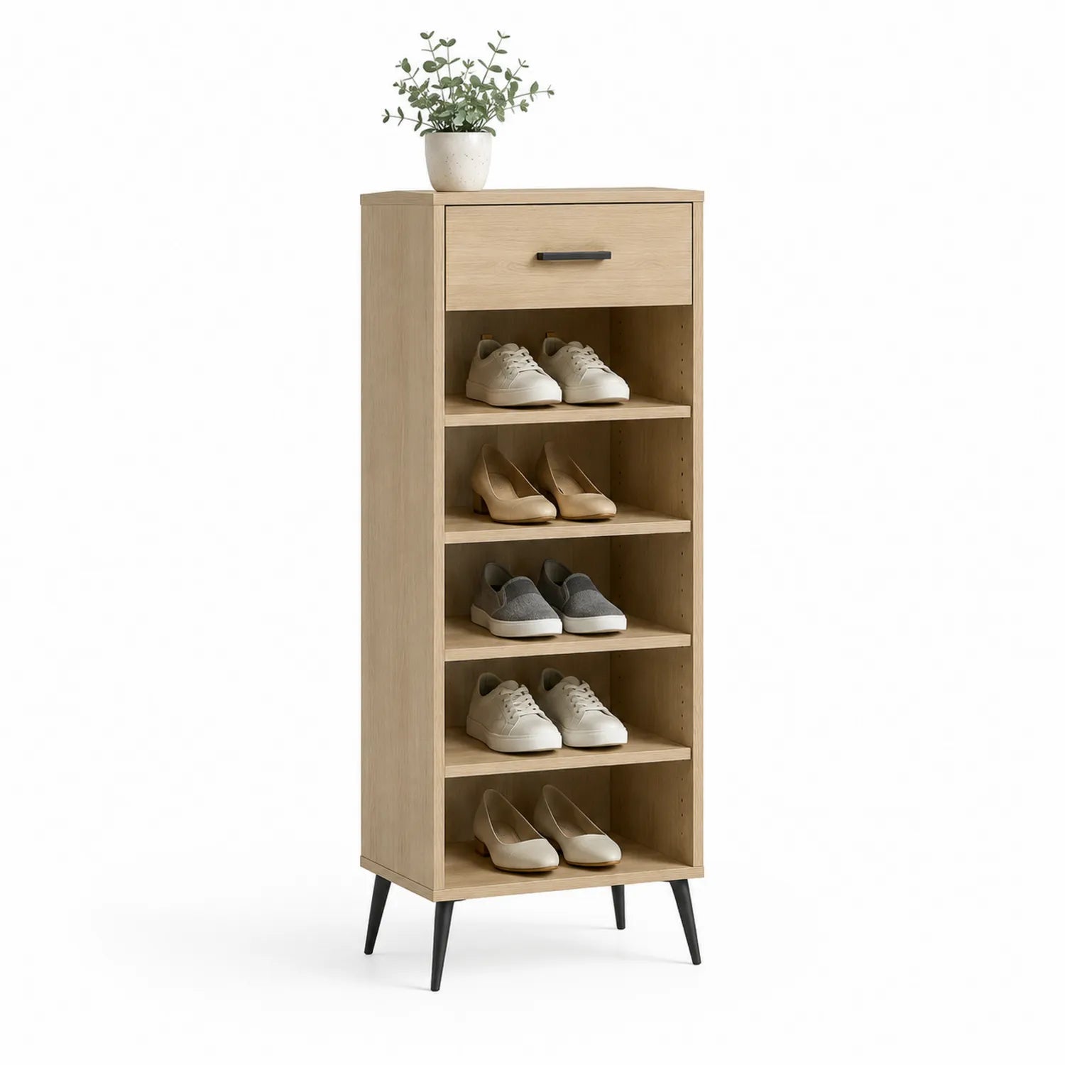 Szafka na buty 60x30x130 cm MDF dąb z szufladą