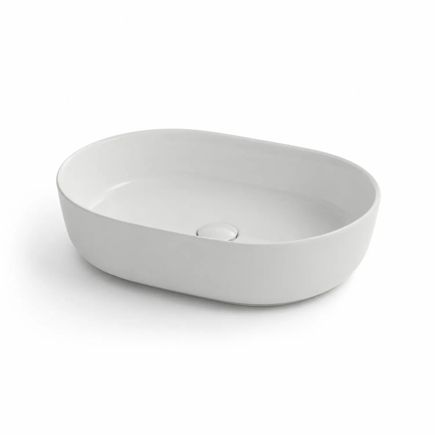 Umywalka nablatowa ceramiczna owalna biała 60x38x13 cm