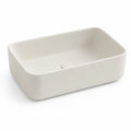 Umywalka nablatowa prostokątna ceramiczna kremowa minimalistyczna
