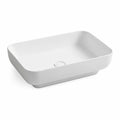 Umywalka nablatowa 60 cm ceramika sanitarna biała prostokątna 60x38x13 cm bez otworu na baterię