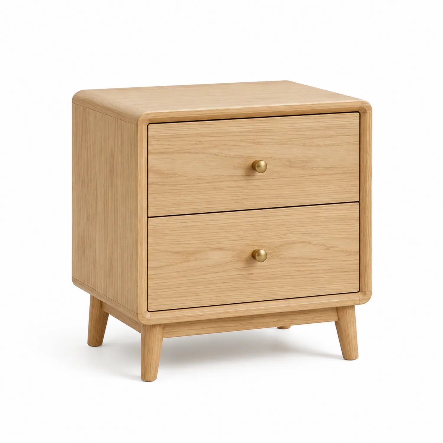 Szafka nocna 45x40x55 cm MDF naturalne drewno 2 szuflady