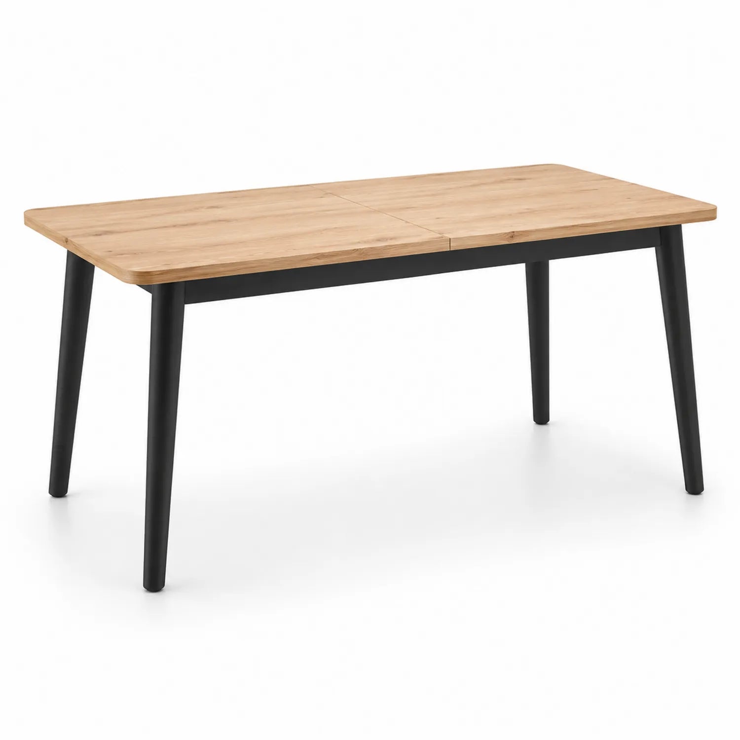 Stół do jadalni prostokątny 120 x 70 x 75 cm blat MDF laminowany drewnopodobny nogi metalowe czarne nowoczesny